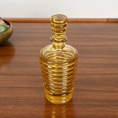 Italian Art Deco Decorative Bottle in Yellow Murano Blown Glass, 1930s-JDR-2032984