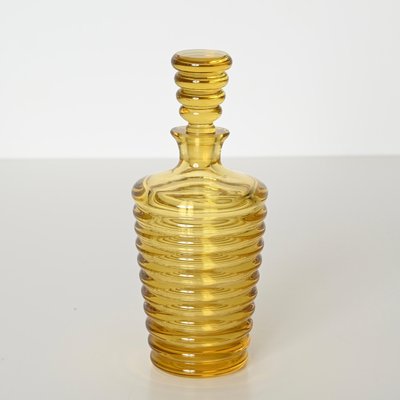 Italian Art Deco Decorative Bottle in Yellow Murano Blown Glass, 1930s-JDR-2032984