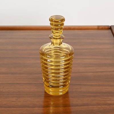 Italian Art Deco Decorative Bottle in Yellow Murano Blown Glass, 1930s-JDR-2032984