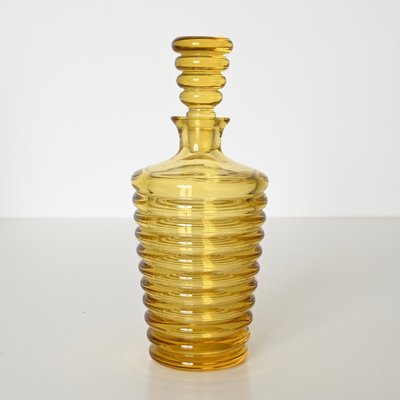 Italian Art Deco Decorative Bottle in Yellow Murano Blown Glass, 1930s-JDR-2032984