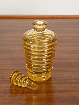 Italian Art Deco Decorative Bottle in Yellow Murano Blown Glass, 1930s-JDR-2032984