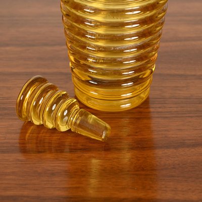 Italian Art Deco Decorative Bottle in Yellow Murano Blown Glass, 1930s-JDR-2032984