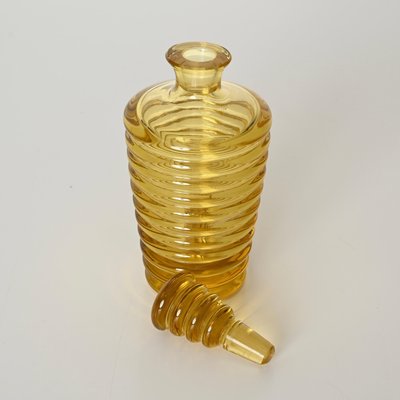 Italian Art Deco Decorative Bottle in Yellow Murano Blown Glass, 1930s-JDR-2032984