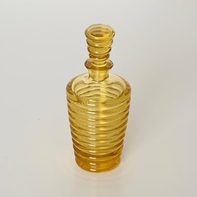 Italian Art Deco Decorative Bottle in Yellow Murano Blown Glass, 1930s-JDR-2032984