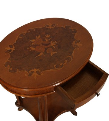 Italian Art Deco Étagère Side Table in Walnut & Burl Walnut Veneer, 1940s-NJV-746685