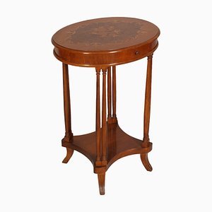 Italian Art Deco Étagère Side Table in Walnut & Burl Walnut Veneer, 1940s-NJV-746685