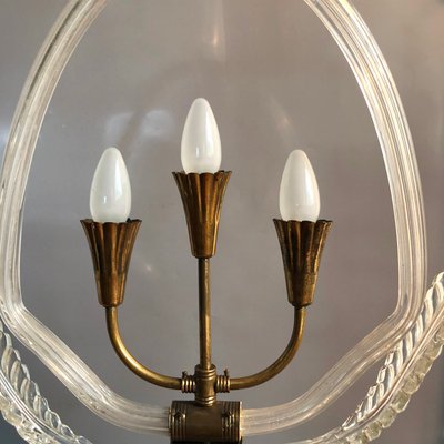 Italian Art Deco Murano Glass Ceiling Lamp from Barovier & Toso, 1940s-HWV-900954