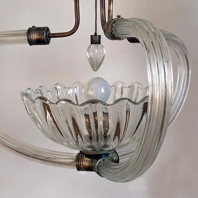 Italian Art Deco Murano Glass Ceiling Light by Ercole Barovier for Barovier & Toso, 1940s-HWV-900959