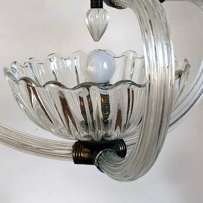 Italian Art Deco Murano Glass Ceiling Light by Ercole Barovier for Barovier & Toso, 1940s-HWV-900959