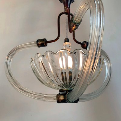 Italian Art Deco Murano Glass Ceiling Light by Ercole Barovier for Barovier & Toso, 1940s-HWV-900959