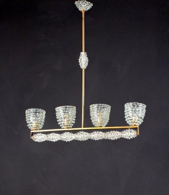 Italian Art Deco Murano Glass Chandelier in the Style of Gio Ponti, 1940s-MBH-1032009