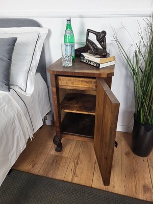 Italian Art Deco Nightstands in Burl Walnut, 1940s, Set of 2-EUP-1768074