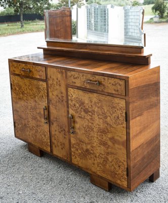 Italian Art Deco Poplar and Walnut Veneered Sideboard-RAQ-1338731