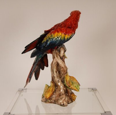 Italian Art Deco Porcelain Macaw or Parrot in the style of Cacciapuoti for Capodimonte, Early 20th Century-GOE-1403004