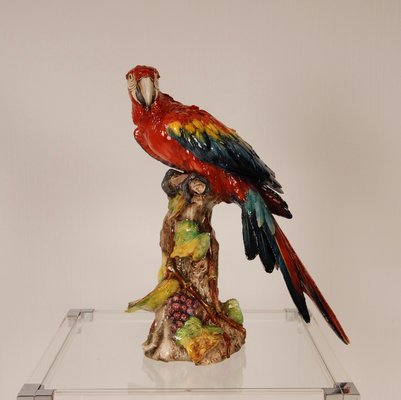 Italian Art Deco Porcelain Macaw or Parrot in the style of Cacciapuoti for Capodimonte, Early 20th Century-GOE-1403004