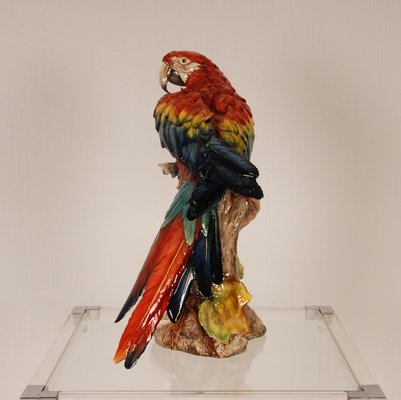 Italian Art Deco Porcelain Macaw or Parrot in the style of Cacciapuoti for Capodimonte, Early 20th Century-GOE-1403004