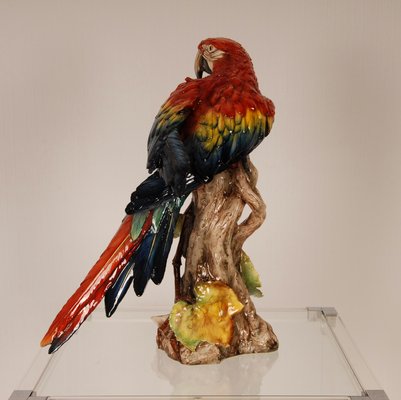 Italian Art Deco Porcelain Macaw or Parrot in the style of Cacciapuoti for Capodimonte, Early 20th Century-GOE-1403004