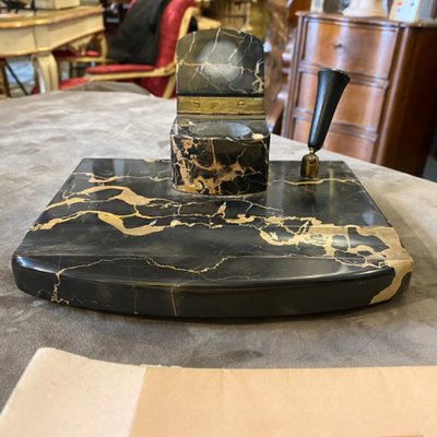 Italian Art Deco Portoro Marble Desk Set, 1930s, Set of 2-NMK-975716