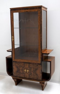 Italian Art Deco Walnut Bar Showcase, 1925-FER-1089976