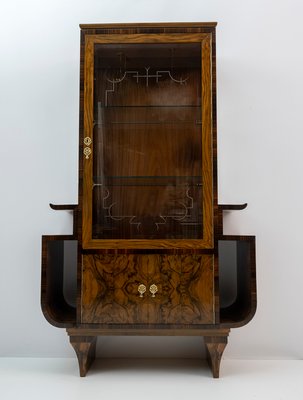 Italian Art Deco Walnut Bar Showcase, 1925-FER-1089976