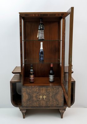 Italian Art Deco Walnut Bar Showcase, 1925-FER-1089976