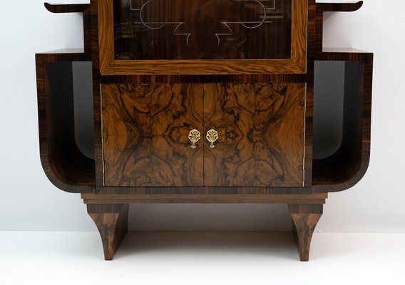 Italian Art Deco Walnut Bar Showcase, 1925-FER-1089976