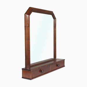 Italian Art Deco Walnut Dressing Table Mirror, 1940s-NJV-585373