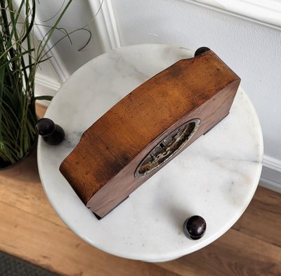 Italian Art Deco Walnut Veneer Mantel or Table Clock from Junghans, 1940-EUP-1405810