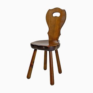 Italian Art Deco Wooden Chair with Rounded Profiles, 1940s-GDD-1757581