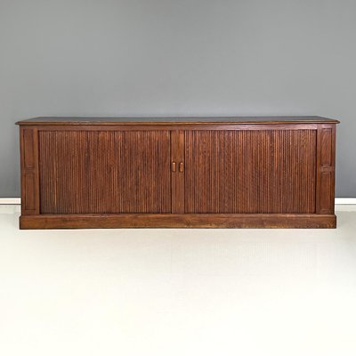 Italian Art Deco Wooden Sideboard with Shutter Opening, 1920s-GDD-1792741