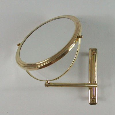 Italian Articulating and Adjustable Brass Vanity 2-Sided Wall Mirror, 1950s-OE-897947