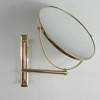 Italian Articulating and Adjustable Brass Vanity 2-Sided Wall Mirror, 1950s-OE-897947