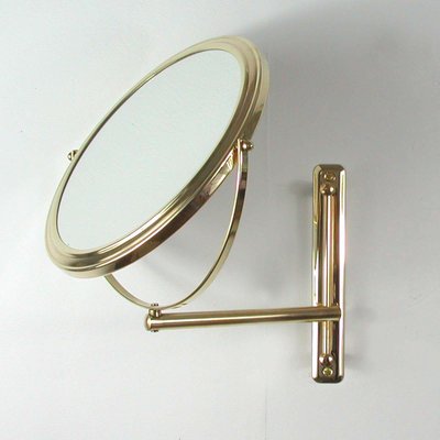 Italian Articulating and Adjustable Brass Vanity 2-Sided Wall Mirror, 1950s-OE-897947