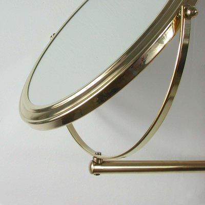 Italian Articulating and Adjustable Brass Vanity 2-Sided Wall Mirror, 1950s-OE-897947