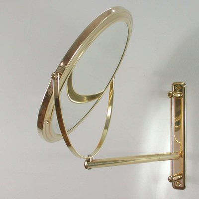 Italian Articulating and Adjustable Brass Vanity 2-Sided Wall Mirror, 1950s-OE-897947