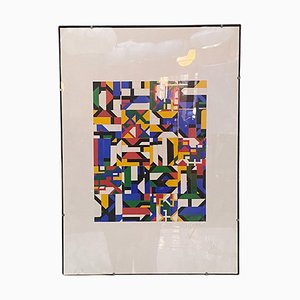 Italian Artist, Abstract Composition, 1980s, Collage Painting, Framed-GDD-1354969