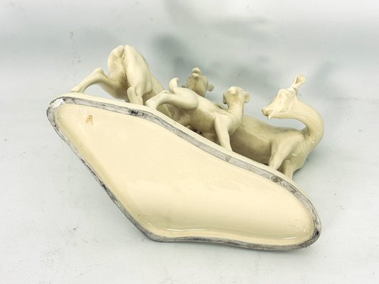 Italian Artist, Deer Family Sculpture, Ceramic, 1950s-OT-1811396