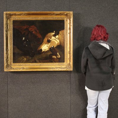 Italian Artist, Horses, 1820, Oil on Canvas, Framed-RP-1800913