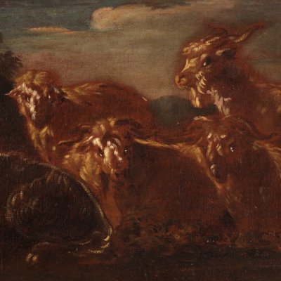 Italian Artist, Landscape with Grazing Goats and Cows, 1680, Oil on Canvas-RP-2035507