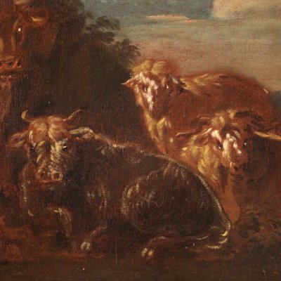 Italian Artist, Landscape with Grazing Goats and Cows, 1680, Oil on Canvas-RP-2035507