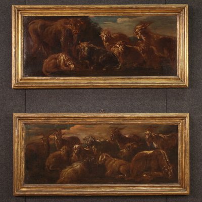 Italian Artist, Landscape with Grazing Goats and Cows, 1680, Oil on Canvas-RP-2035507