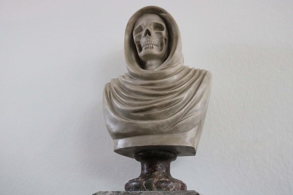 Italian Artist, Memento Mori Bust, 19th Century, Carrara Marble-WIP-2041293