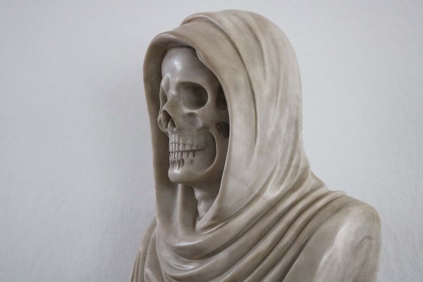 Italian Artist, Memento Mori Bust, 19th Century, Carrara Marble-WIP-2041293