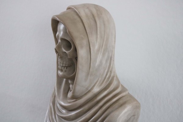 Italian Artist, Memento Mori Bust, 19th Century, Carrara Marble-WIP-2041293