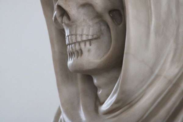 Italian Artist, Memento Mori Bust, 19th Century, Carrara Marble-WIP-2041293