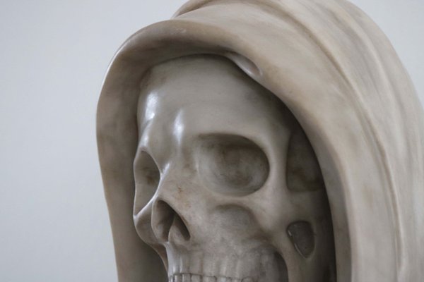 Italian Artist, Memento Mori Bust, 19th Century, Carrara Marble-WIP-2041293