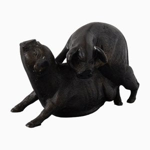 Italian Artist, Two Pigs, Bronze, 20th Century-RCE-1700474