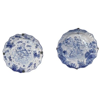 Italian Artistic Ceramic Albisola Plates, 1940s, Set of 2-DCO-1257492