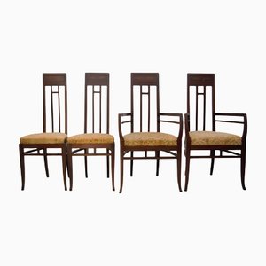 Italian Arts & Crafts Dining Chairs, Set of 4-HUR-1315156