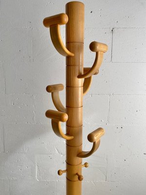 Italian Ash Wood and Travertine Coat Stand in the Style of Ettore Sottsass-IEI-937296